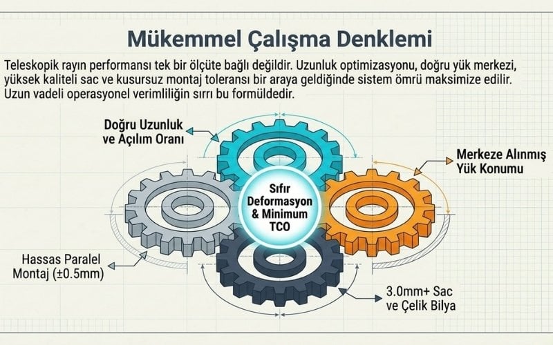 Teleskopik Raylarda Montaj Toleransı Kaç mm Olmalıdır?